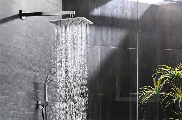 Laguna Brass 4035CP Bathroom Rainfall Single Setting Shower Head Chrome Finish and Flange Arm