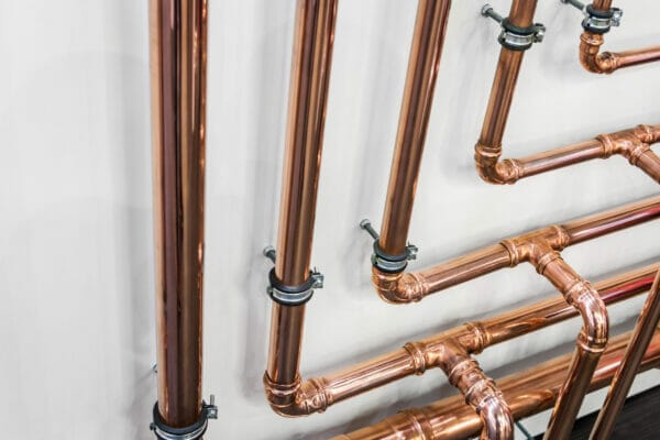 copper pipes and fittings for carrying out plumbing work