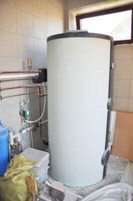 Hot Water Heating Boiler Installation. Condensing Boiler Accumul