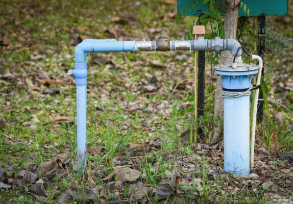 Groundwater well with pvc pipe and system electric deep well sub